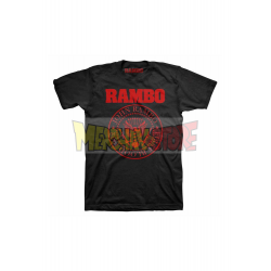Camiseta manga corta adulto Rambo - First Blood negra Talla XL