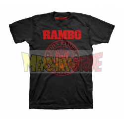 Camiseta manga corta adulto Rambo - First Blood negra Talla M