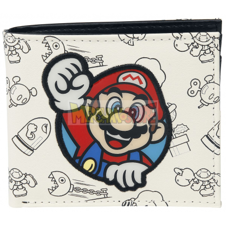 Cartera doble Nintendo - Super Mario blanca