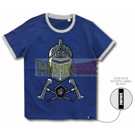 Camiseta niño manga corta Fortnite - Caballero Oscuro azul 14 años 164cm