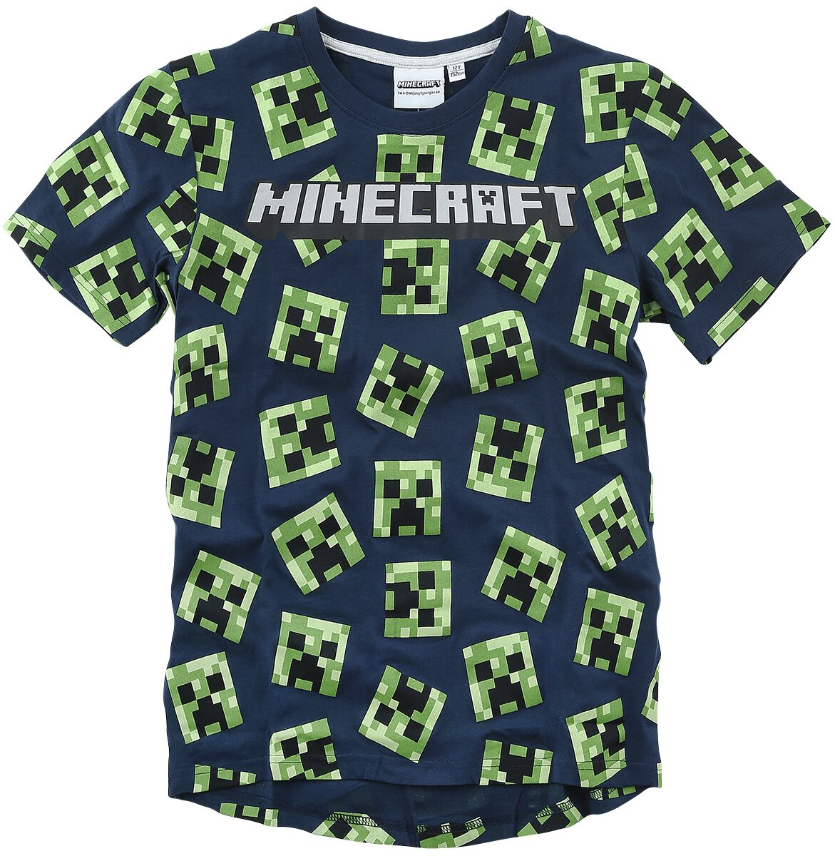 MINECRAFT Camiseta de niño de manga corta de algodón 100% original 