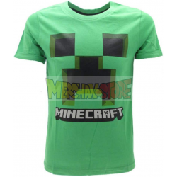 Camiseta niño manga corta Minecraft verde 10 años 140cm