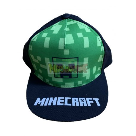 Gorra Minecraft pixel verde - negra 54cm