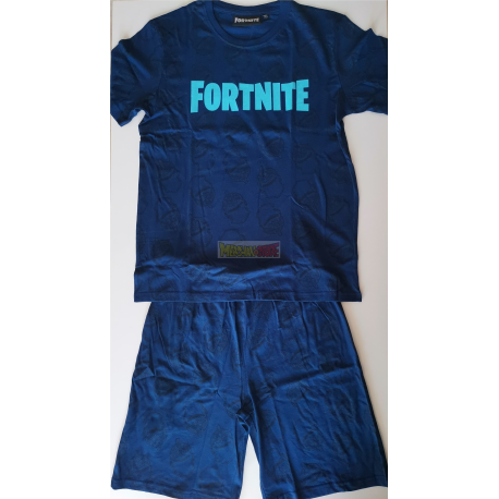 Pijama manga corta niño Fortnite azul 12 años - 152cm