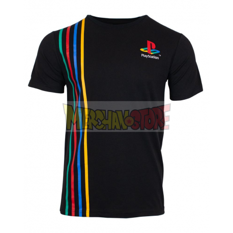 Camiseta adulto PlayStation - Rayas Talla L