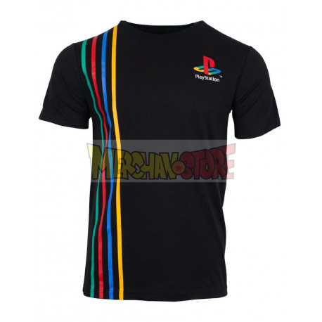 Camiseta adulto PlayStation - Rayas Talla M