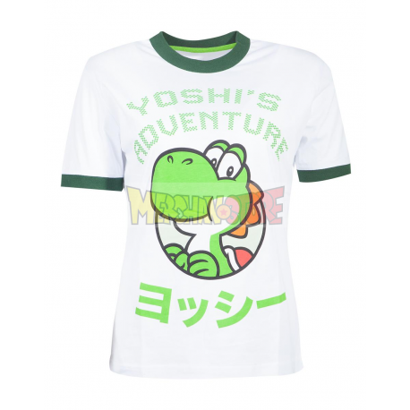 Camiseta adulto para chica Nintendo - Super mario Yoshi Adventure Talla L