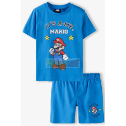 Pijama manga corta niño Super Mario It´s a-me 4 años - 104cm celeste