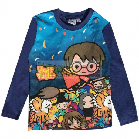 Camiseta niño Harry Potter manga larga 10 años 140cm azul marino
