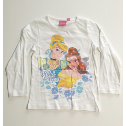 Camiseta niña manga larga Princesas Disney 3 años 98cm blanca