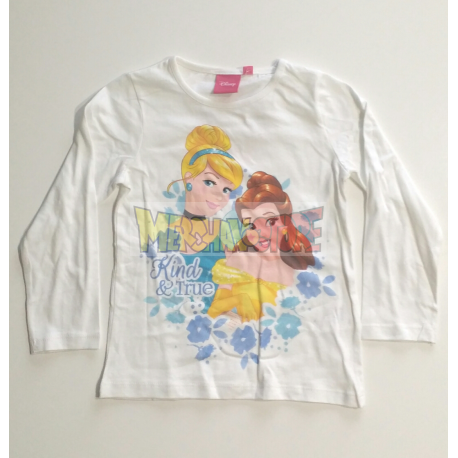 Camiseta niña manga larga Princesas Disney 6 años 116cm blanca