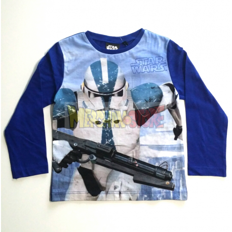 Camiseta niño manga larga Star Wars - Stormtrooper 4 años 104cm azul