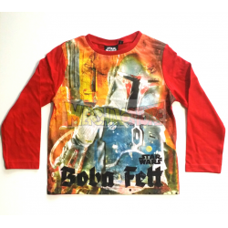 Camiseta niño manga larga Star Wars - Boba Fett 10 años 140cm roja