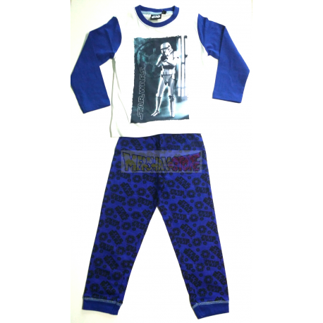 Pijama manga larga niño Star Wars - Stormtrooper 10 años 140cm azul