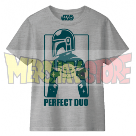 Camiseta infantil Star Wars - Mandalorian Perfect Duo gris 8 años 128cm