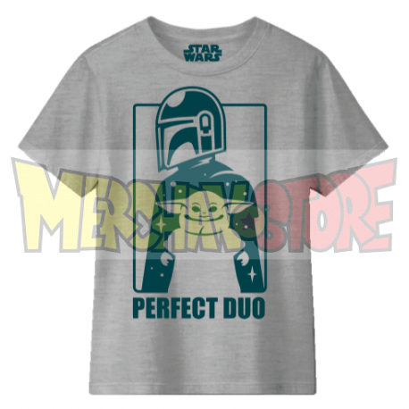Camiseta infantil Star Wars - Mandalorian Perfect Duo gris 10 años 140cm