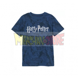 Camiseta infantil Harry Potter azul con logo plaetado 13 años 158cm