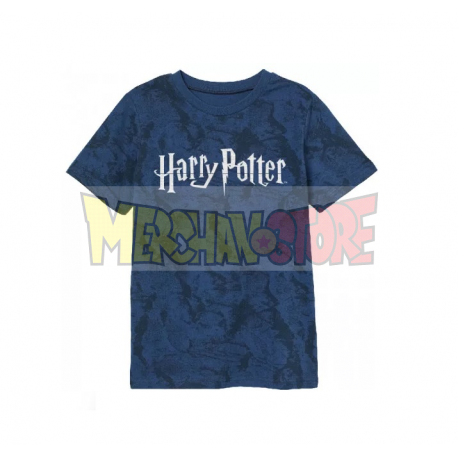 Camiseta infantil Harry Potter azul con logo plaetado 13 años 158cm