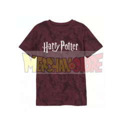 Camiseta infantil Harry Potter burdeos con logo plaetado 9 años 134cm