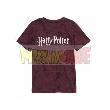Camiseta infantil Harry Potter burdeos con logo plaetado 9 años 134cm