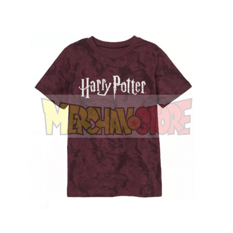 Camiseta infantil Harry Potter burdeos con logo plaetado 10 años 140cm