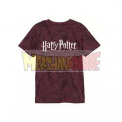 Camiseta infantil Harry Potter burdeos con logo plaetado 12 años 152cm