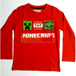 Camiseta niño manga larga Minecraft roja 6 años 116cm