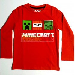 Camiseta niño manga larga Minecraft roja 9 años 134cm