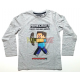 Camiseta niño manga larga Minecraft gris Steve 12 años 152cm