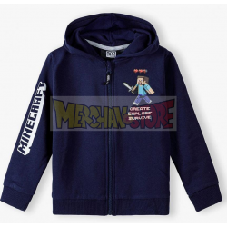 Sudadera niño Minecraft azul marino con cremallera 9 años 134cm