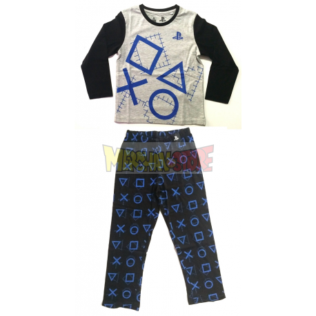 Pijama manga larga niño PlayStation gris - negro 10 años 140cm