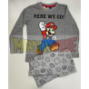 Pijama manga larga niño Mario -Here we go! gris 4 años 104cm