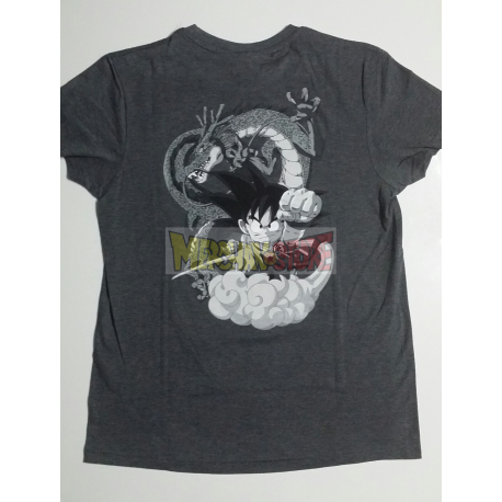 Camiseta adulto Dragon Ball - Goky y Shenron gris Talla S