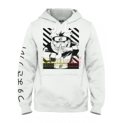 Sudadera adulto con capucha Naruto - Kage Bunshin No Jutso blanca Talla S