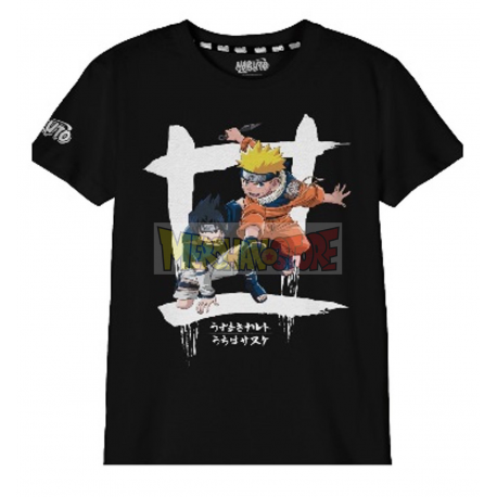 Camiseta infantil Naruto - Naruto Duo negra 8 años 128cm