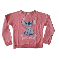 Sudadera Adulto Disney - Stitch good vibes rosa Talla L - XL