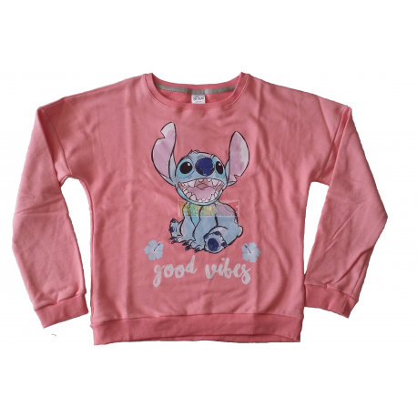 Sudadera Adulto Disney - Stitch good vibes rosa Talla L - XL