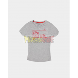 Camiseta adulto para chica Nintendo - Super Mario Bros gris Talla L