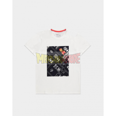 Camiseta adulto Nintendo - 8Bit Super Mario Bros blanca Talla XL