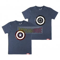 Camiseta infantil de lentejuelas Marvel Avengers - Capitán América 8 años 128cm