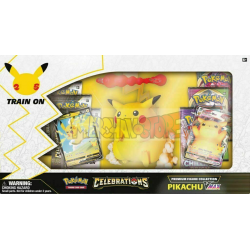 Caja de sobres Pokémon Celebrations con figura Pikachu VMax (inglés)