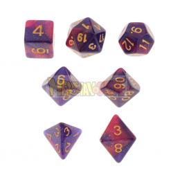 Set de 7 dados de rol morado