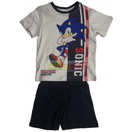 Pijama manga corta niño Sonic azul 3 años 98cm