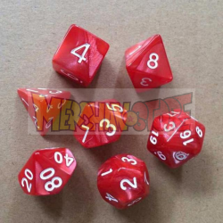 Set de 7 dados de rol rojo