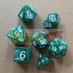 Set de 7 dados de rol verde