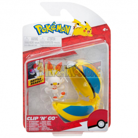 Figura Pokémon Clip'n'Go Poké Ball Scorbunny & Veloz Ball