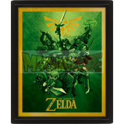 Póster 3D Zelda - Link 23,5 x 28,5cm con marco