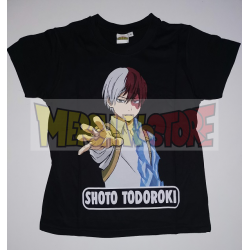 Camiseta My Hero Academia - Shoto Todoroki negra Talla L