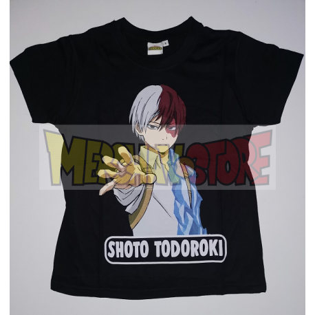 Camiseta My Hero Academia - Shoto Todoroki negra Talla L