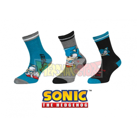 Pack de 3 calcetines Sonic Talla 23-26